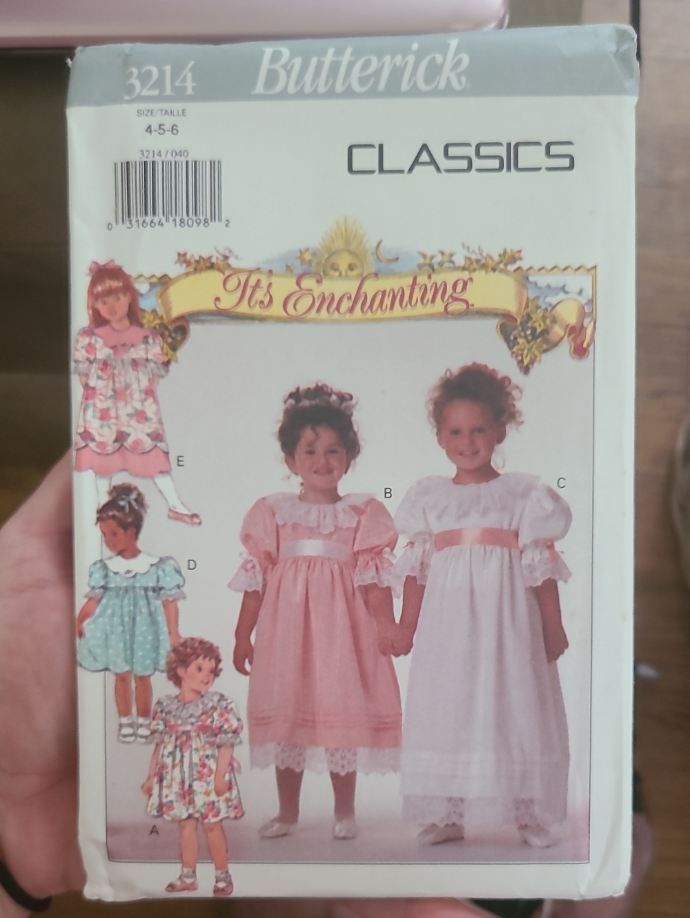 vintage 1990s Butterick Classics girls' sewing pattern, number 3214 UNCUT